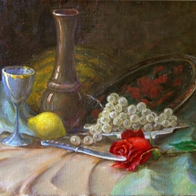 "Нож и роза",холст,масло, 50х35, 1993 г.
